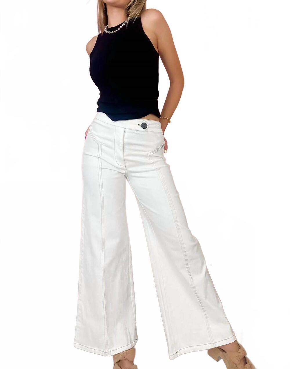 NEW FATE women's the charlotte trouser in white